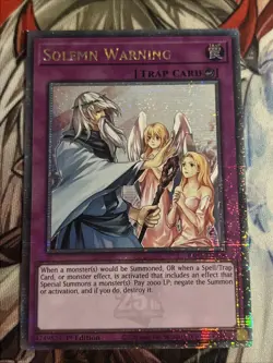 YUGIOH SOLEMN WARNING QUARTER CENTURY RARE RA02-EN078 1ST NEAR MINT - Image 1