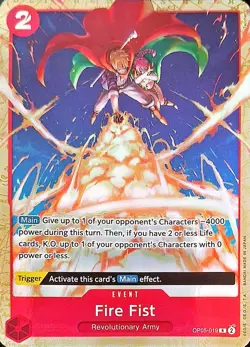 One Piece TCG - Promo Einzelkarte - OP05-019 Fire Fist R/EN/NM - Image 1