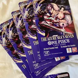 Lot of 10 One Piece OP-14 THE AZURE SEA’S SEVEN Sleeved Booster Packs In Hand - Image 3