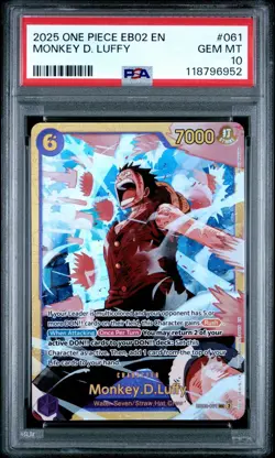 2025 One Piece Anime 25th Collection Monkey D. Luffy Secret Rare EB02-061 PSA 10 - Image 1