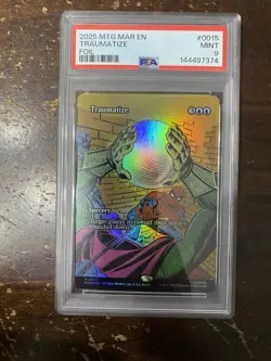 2025 MAGIC: THE GATHERING MARVEL'S SPIDER-MAN: SOURCE MAT FOIL TRAUMATIZE PSA 9 - Image 1