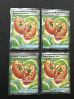 Pokemon TCG Rare Candy Buddy Poffin 167/132 Trainer Mega Evolution Card Lot of 4 - Image 2