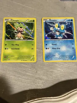 Pokemon Cards XY Black Star Promos Chespin XY01 Froakie XY03 - Image 1