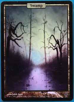 Swamp FOIL Unhinged PLD Textless Extended / Full Art CARD (491107) ABUGames - Image 1