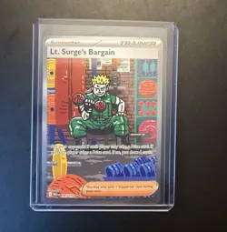 Pokemon TCG Mega Evolutions Trainer Lt. Surge's Bargain Card 185/132 NM - Image 1