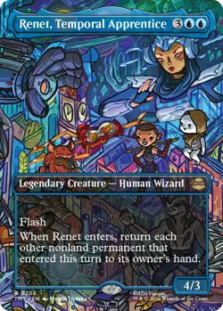 1x (202) Renet, Temporal Apprentice - FOIL - BORDERLESS SCENE MTG Teenage Mutant - Image 1