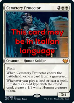 MTG CEMETERY PROTECTOR EXC - PROTETTRICE DEL CIMITERO - VOW - MAGIC - Image 1