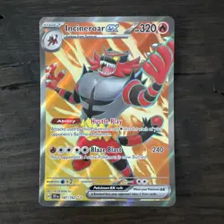 Pokemon TCG Incineroar EX 187/162 Temporal Forces Ultra Rare Full Art - Image 1