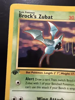 Pokemon Gym Heroes 1st Edition Rare Card Brock's Zubat 2000 24/132 - Image 2