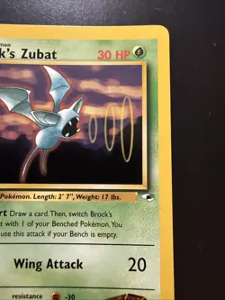 Pokemon Gym Heroes 1st Edition Rare Card Brock's Zubat 2000 24/132 - Image 3