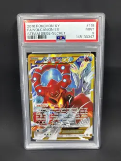 2016 Pokemon XY Steam Siege Volcanion EX Secret 115 PSA 9 - Image 1