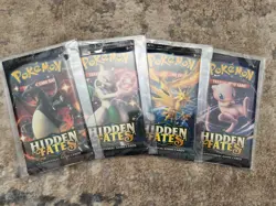 Pokemon Hidden Fates 4x Booster Pack (Art Set) FRESH - Image 1