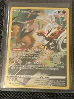 Pokemon Galarian Zapdos TCG SWSH283 Crown Zenith Black Star Promo - Image 1