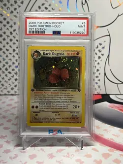 🌀 Pokemon Dark Dugtrio Holo Rare 1st Edition #6 PSA 9 SWIRL 🌀 - Image 1