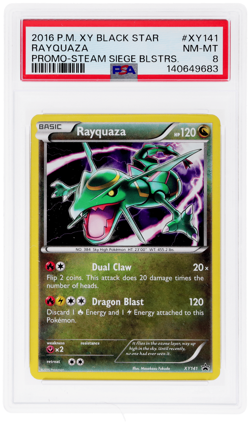 2016 Pokemon XY Black Star Promo Steam Siege Blisters Rayquaza #XY141 PSA 8 - Image 1