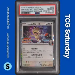 2025 POKEMON SV JP COROCORO ICHIBAN! PROMO #259 TEAM ROCKET'S MEOWTH PSA 10 - Image 1