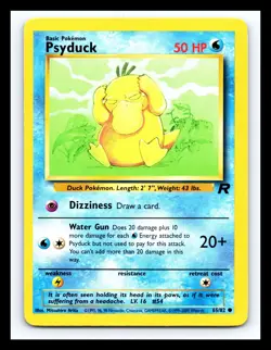 💥 PSYDUCK - Non Holo WOTC Pokemon 2000 ROCKET SET Vintage Card # 65/82 - Image 1
