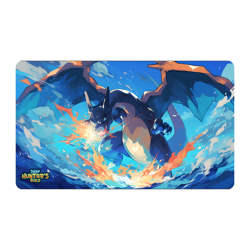 Charizard Pokemon TCG Premium Playmat 24inx14in – 3mm Thick Stitched Edges - Image 1