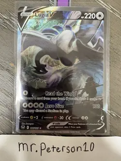 Pokemon TCG Lugia V Alt Art Silver Tempest SWSH Ultra Rare 186/195 - Image 1