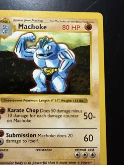 1999 Pokemon Base Set 34/102 Machoke 1st Edition Shadowless English - Image 3