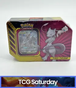 2019 POKEMON MEWTWO & MEW GX TAG TEAM TIN SEALED - Image 1