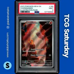 2023 POKEMON SV 151 #168/165 CHARMANDER ILLUSTRATION RARE PSA 9 - Image 1