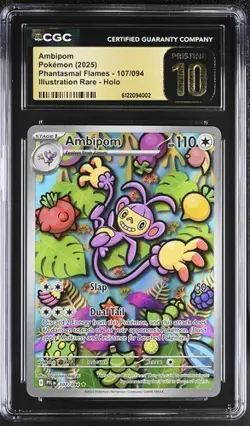 Ambipom *CGC PRISTINE 10* Illustration Rare *Phantasmal Flames* #107 * Pokemon - Image 1