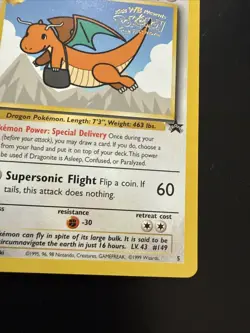 Dragonite 5 1999 WB Movie Black Star Promo Rare WOTC Nintendo Pokemon Stamped - Image 4