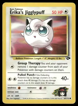 Pokemon Tcg Erika's Jigglypuff #69 Pokemon Gym Challenge HP - Image 1