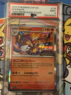 2024 Pokemon Scarlet & Violet Twilight Masquerade Infernape SVP116 STAFF - PSA 9 - Image 1