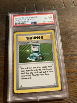 1999 Pokemon Card Computer Search Trainer Shadowless PSA Graded NM-MT - Image 1