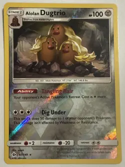 Alolan Dugtrio 87/149 Rev Reverse Holo Sun & Moon Base SM Pokemon NM/Mint - Image 1