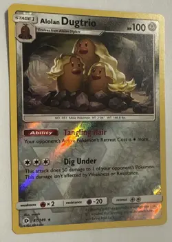 Alolan Dugtrio 87/149 Rev Reverse Holo Sun & Moon Base SM Pokemon NM/Mint - Image 2
