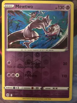 Pokemon Mewtwo ✨ Reverse Holo Rare SWSH09: Brilliant Stars 056/172 NM - Image 1