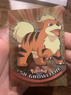 Pokemon Card - Growlithe Topps TV Animation Series 1 #58 Rays Foil - Image 1