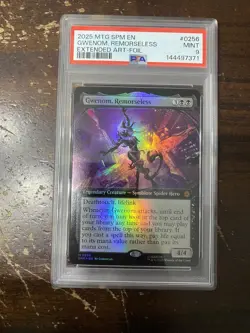 2025 MTG Marvel Spider-Man 0256 Gwenom, Remorseless Extended Art-Foil PSA 9 RARE - Image 1