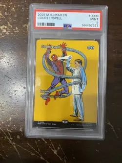 2025 MTG MARVEL'S SPIDER-MAN: SOURCE MATERIAL FOIL #0009 COUNTERSPELL PSA 9 - Image 1