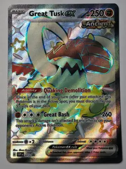 Pokemon TCG Shiny Great Tusk EX #072 Black Star Promo Rare Card Scarlet & Violet - Image 1