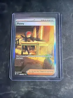 Pokemon TCG Penny Paldean Fates Trainer Holo Card 239/091 Illustration Rare - Image 1