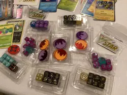 Lot Of Pokemon Cards 2015 2020 2022 2025 holo game dice markers - Image 3