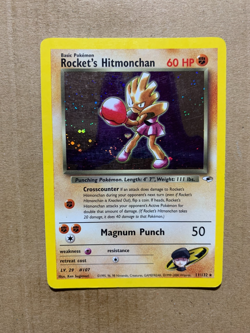 Rocket's Hitmonchan 11/132 Gym Heroes - Holo Pokemon Card - LP - Image 1