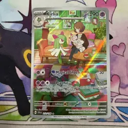 Pokemon TCG Kirlia Scarlet & Violet Base Set Holo Illustration Rare Card 212/198 - Image 1