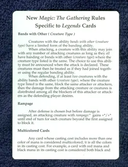 Legends Rules Card 1994 Legends Set Regular Magic the Gathering NM - Image 1