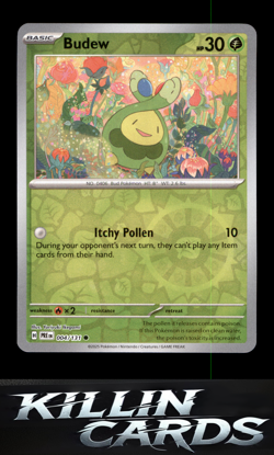 Reverse Holofoil Budew 004/131 Common SV: Prismatic Evolutions Pokemon Card NM - Image 1