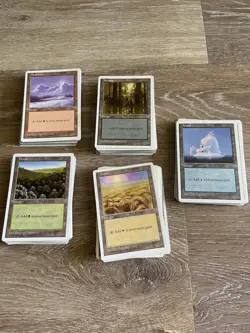 125 MtG Old Border Basic Land Cards Lot - 25 of each Magic Premodern EDH Cube - Image 1