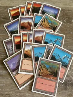 125 MtG Old Border Basic Land Cards Lot - 25 of each Magic Premodern EDH Cube - Image 5