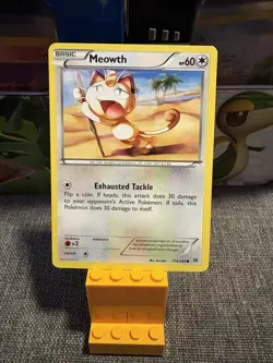 Pokemon Trading Card Basic Meowth 114/162 2015 XY Breakthrough - Image 1