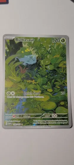 Pokemon TCG Bulbasaur Scarlet & Violet 151 Full Art Rare Card 166/165 - Image 1