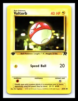💥 Voltorb Team Rocket 1st Edition Stamp # 69/82 Pokemon Card 2000 - Image 1