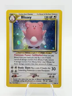 Blissey 2/64 Holo Rare Neo Revelation Set Pokemon Card WOTC Vintage LP - Image 1